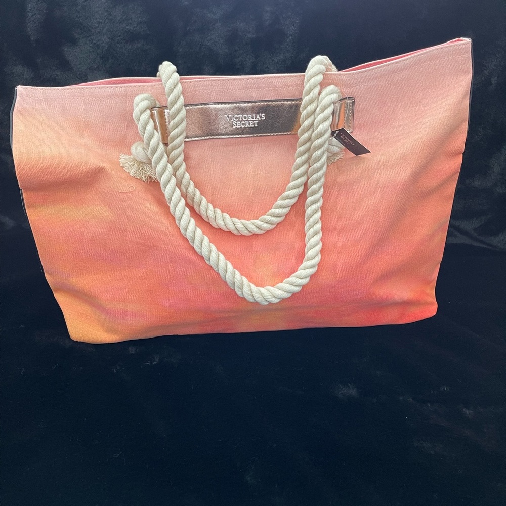 Victoria's Secret Bombshell Sundrenched Cotton Canvas Tote and beach tow… - Picture 7 of 14